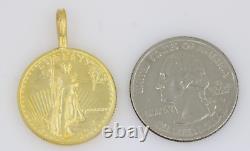 1986 1/4 oz $25 American Gold Eagle Coin Pendant (MCMLXXXVI)