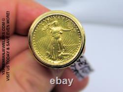 1986 22k Fine Gold 1/4 Oz Us Liberty Coin Ring Estate Piece 24 Grams