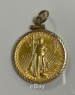 1987 1/4 oz American Gold Eagle Coin in a 14k Gold Bezel 9.7 Grams