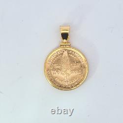 1987 Us $5.00 Liberity Bicentennial Gold Coin Pendant 9.6 Grams