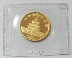 1988 GOLD CHINA 5 YUAN PANDA 1/20oz SEALED COIN MINT STATE