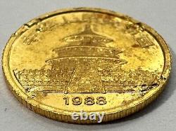 1988 Gold Panda 1/20 oz 5 Yuan Chinese Gold Coin 1.5 Grams