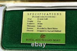 1990 $200 Gold Proof Coin Platypus + Display Box + Certificate 10grams 22K