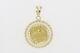 1990 Panda 5 Yuan Coin Framed Pendant Without Chain 14k Yellow Gold 2.79 Grams
