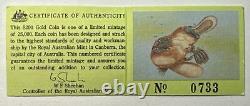 1990 The Pride Of Australia $200 Dollar Gold Proof Platypus 10 Grams 22kt