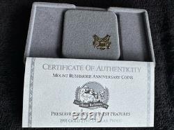 1991-W $5 US American Gold Proof Commemorative Coin. Mount Rushmore 8.359 Grams