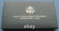 1991-W US Mint Mount Rushmore Proof $5 Gold Coin 0.2419 oz AGW + box & COA (Mt)