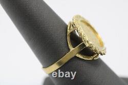 1992 China Panda 5Y 1/20 oz. 999 Gold Coin with 14k Gold Rope Ring 5.1 Grams