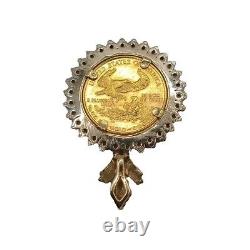 1992 Gold Dollar Liberty Diamond 7.82 Gram Pendant