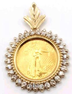 1992 Gold Dollar Liberty Diamond 7.82 Gram Pendant