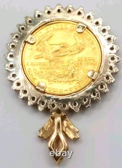 1992 Gold Dollar Liberty Diamond 7.82 Gram Pendant