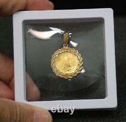 1993 American Gold Eagle Coin Pendant 14k 900 Yellow Gold 1/10th oz 5 Dollar