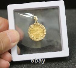 1993 American Gold Eagle Coin Pendant 14k 900 Yellow Gold 1/10th oz 5 Dollar