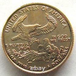 1995 $5 Gold American Eagle, 1/10 Ounce AGW, 3.39 Grams 22k Gold, Uncirculated