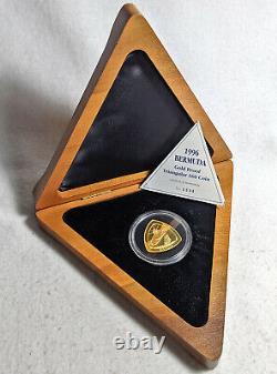 1996 Bermuda Gold Proof Triangular $60 Coin. 999 Fine 31.489 Grams OGP COA