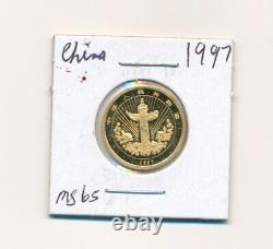 1997 China gold Coin 10 Yuan, Graded MSBS 1/10 grams