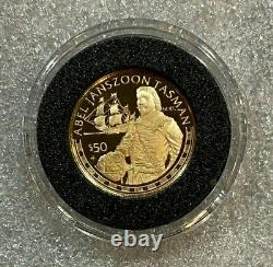 1997 Cook Island $50 Gold Coin 4.12 grams 14kt Abel Tasman in capsule with COA