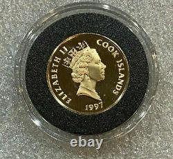 1997 Cook Island $50 Gold Coin 4.12 grams 14kt Abel Tasman in capsule with COA