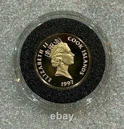1997 Cook Island $50 Gold Coin 4.12 grams 14kt Marco Polo in capsule with COA