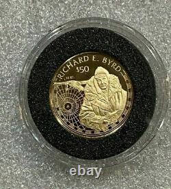 1997 Cook Island $50 Gold Coin 4.12 grams 14kt Richard Byrd in capsule with COA