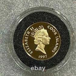 1997 Cook Island $50 Gold Coin 4.12 grams 14kt Richard Byrd in capsule with COA