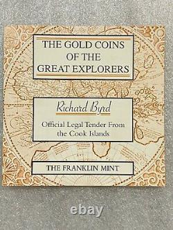 1997 Cook Island $50 Gold Coin 4.12 grams 14kt Richard Byrd in capsule with COA