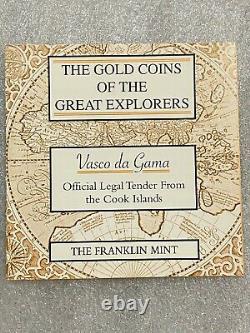 1997 Cook Island $50 Gold Coin 4.12 grams 14kt Vasco da Gama in capsule withCOA