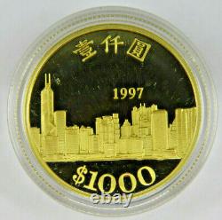 1997 HK $1,000 15.976 grams 22 carat Gold Coin Hong Kong Royal Canadian Mint RCM