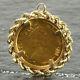 1998 Isle Of Man 1/10 Birman Gold Coin Set In Rope Bezel 5.1 Grams