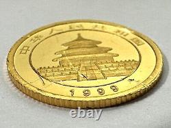 1999 Gold Panda 1/20 oz 5 Yuan Chinese Large Date Gold Coin 1.5 Grams