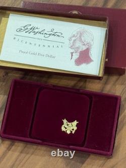 1999-W $5 Gold Washington Gold Proof Coin w CoA