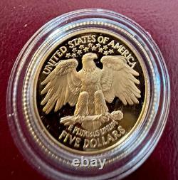 1999-W $5 Gold Washington Gold Proof Coin w CoA