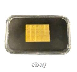 1G Patriots Coin 0.9999 Fine Gold Bar Sheet Au 1 Gram Fractional 15 pieces