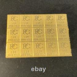 1G Patriots Coin 0.9999 Fine Gold Bar Sheet Au 1 Gram Fractional 15 pieces