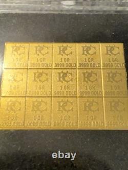 1G Patriots Coin 0.9999 Fine Gold Bar Sheet Au 1 Gram Fractional 15 pieces