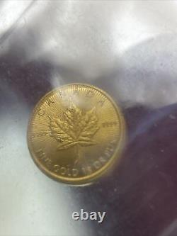 1g Canadian 9999 Gold Maples 50 cents Coin 9999 Fine Maple gram In Assay