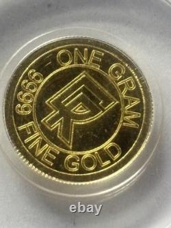 1g Clean Ripz Gold Round ICG MS70 PL. 9999 Fine Gold Micro Round Rare