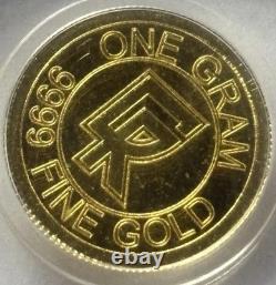 1g Clean Ripz Gold Round ICG MS70 PL. 9999 Fine Gold Micro Round Rare