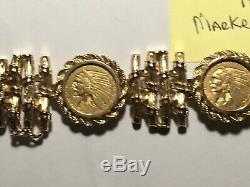 2 1/2 Dollar Gold Coin Braclet 4 Genuine Gold Coins and 14k Braclet 66.7 Grams
