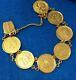 $ 2 1/2 Gold Us Gold Liberty Bracelet 6 Gold Coins 21.6k Weight Is 43.2 Grams