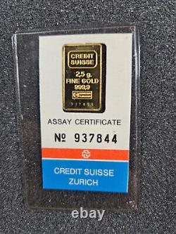 2.5 g gram. 9999 Gold Credit Suisse Sealed In Vintage Pouch