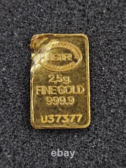 2.5 g gram. 9999 Gold IGR Istanbul Refinery DAMAGED BENT