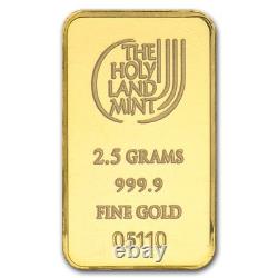 2.5 gram Gold Bar Holy Land Mint Dove of Peace (Vintage Assay)