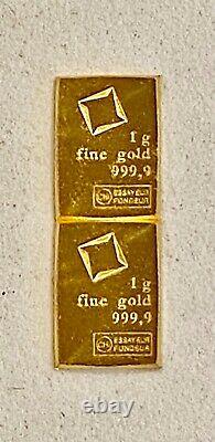 2- 999.9 Fine Gold, 1 Gram, Valcambi Bars, See Other Gold, Silver, & Coins