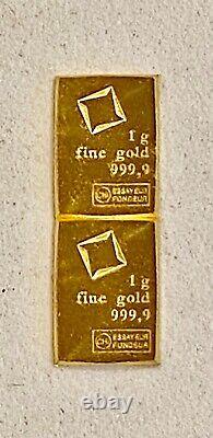2-999.9 Fine Gold, 1 Gram, Valcambi Bars, See Other Gold, Silver, & Coins