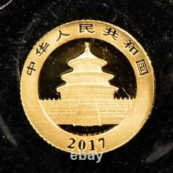 2-Coin 2017 10 Yuan China 1 gram Gold Panda Coins OMP G3695