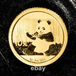 2-Coin 2017 10 Yuan China 1 gram Gold Panda Coins OMP G3695