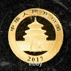 2-Coin 2017 10 Yuan China 1 gram Gold Panda Coins OMP G3695