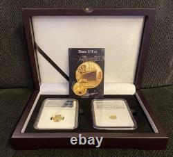 2 Gold Titanic Coins! NGC PR70 1/10th oz Gold (not eagle). 5gram anniversary READ