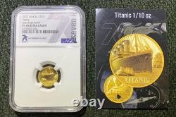 2 Gold Titanic Coins! NGC PR70 1/10th oz Gold (not eagle). 5gram anniversary READ